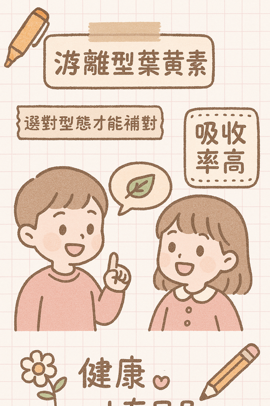游離型與酯化型葉黃素吸收差異說明圖